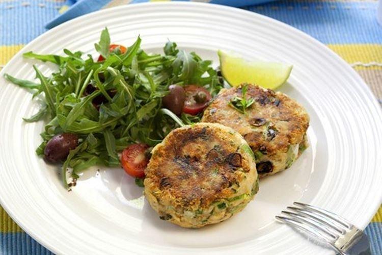 Fischfrikadellen mit Spinat
