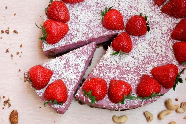 No-Bake Lenten Strawberry Coconut Cake