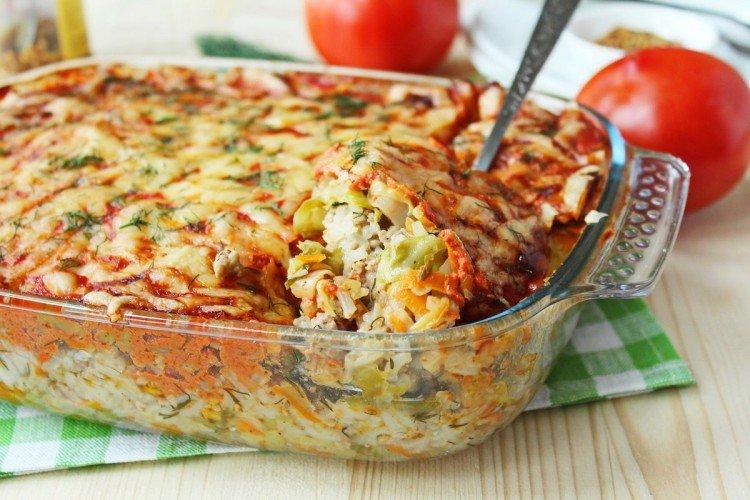 Gratinado de col y carne picada
