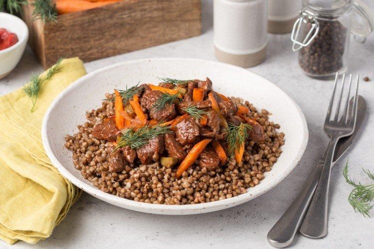 Beef with Buckwheat in the Oven