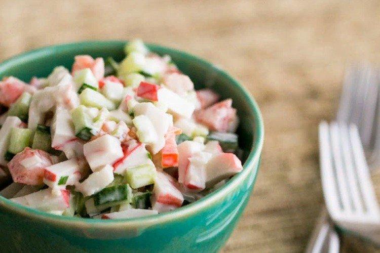 Cucumber, Tomato, and Crab Stick Salad