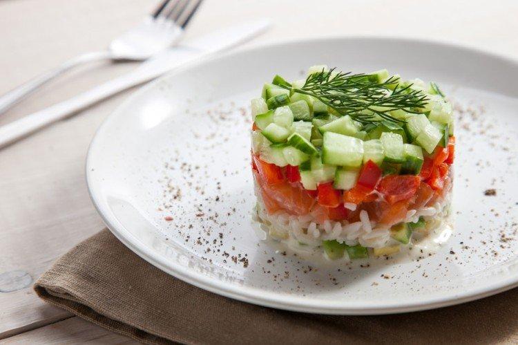 Cucumber, Tomato, and Rice Salad