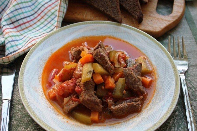 Beef Goulash with Pickled Cucumbers