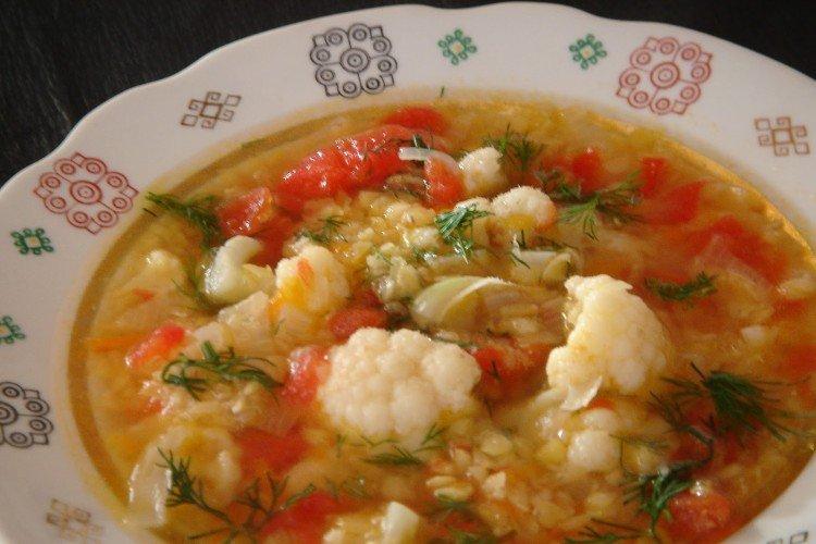 Lentil Soup with Cauliflower