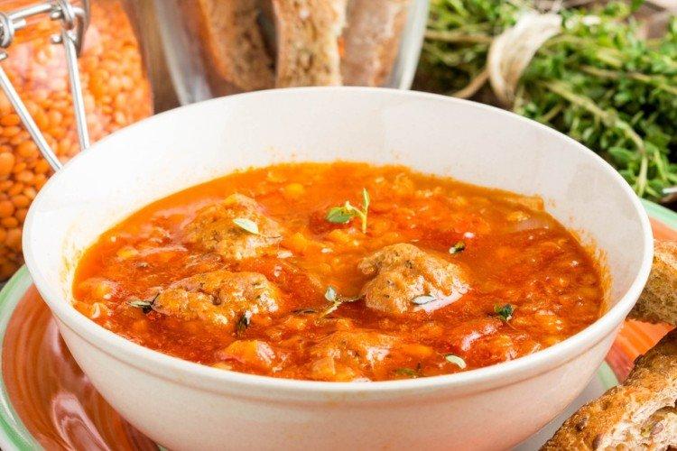 Lentil Soup with Meatballs