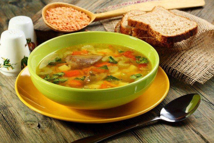 Lentil and Chicken Heart Soup