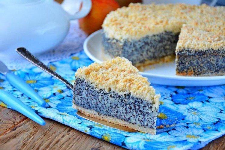 Mürbeteigkuchen mit Quark und Mohn
