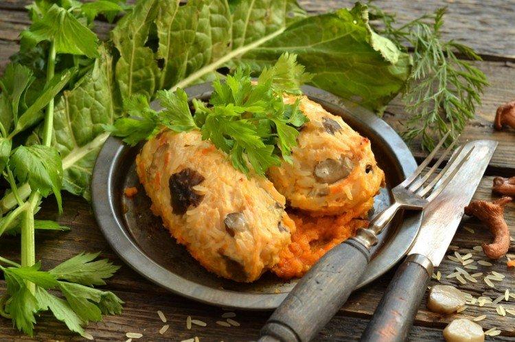 Faule Kohlrouladen mit Pilzen