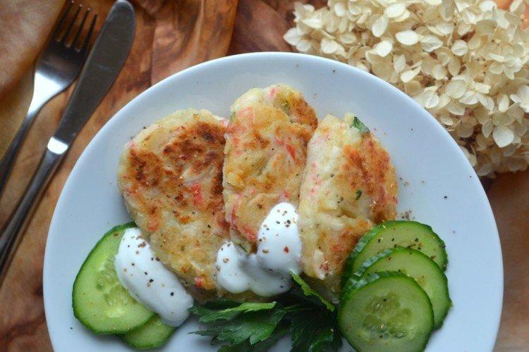 Croquetas de patata con palitos de cangrejo