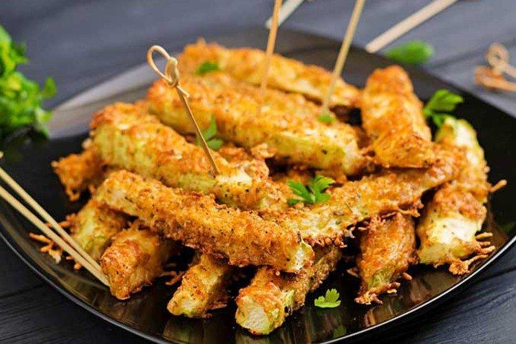 Calabacines en tempura al horno