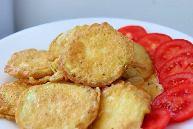 Calabacines en tempura de mostaza