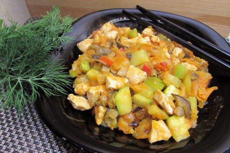 Estofado rápido de calabacín y pollo