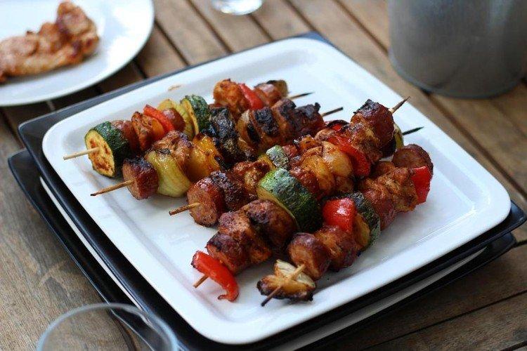 Shashlik on Skewers in Spicy Glaze
