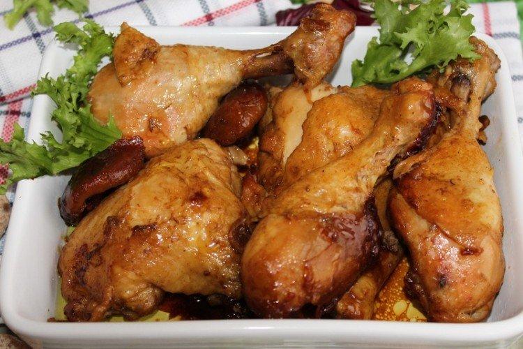 Hähnchenschenkel im Bratschlauch gebacken