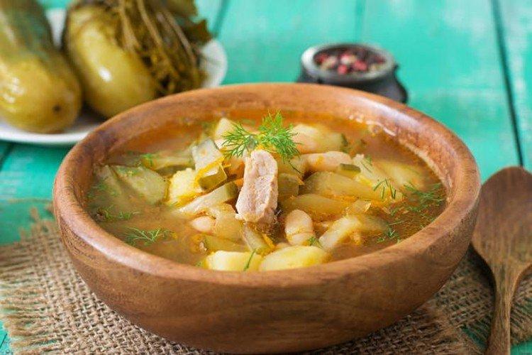 Bean Soup with Pickled Cucumbers