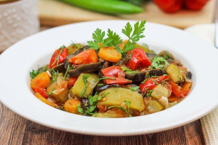 Verduras asadas en bolsa para horno
