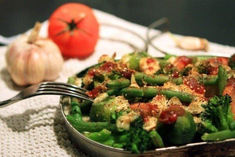 Verduras asadas con requesón
