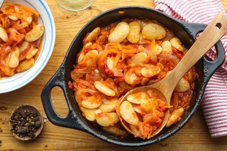 Verduras asadas con frijoles