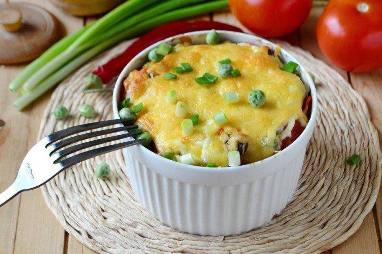 Verduras con queso al horno