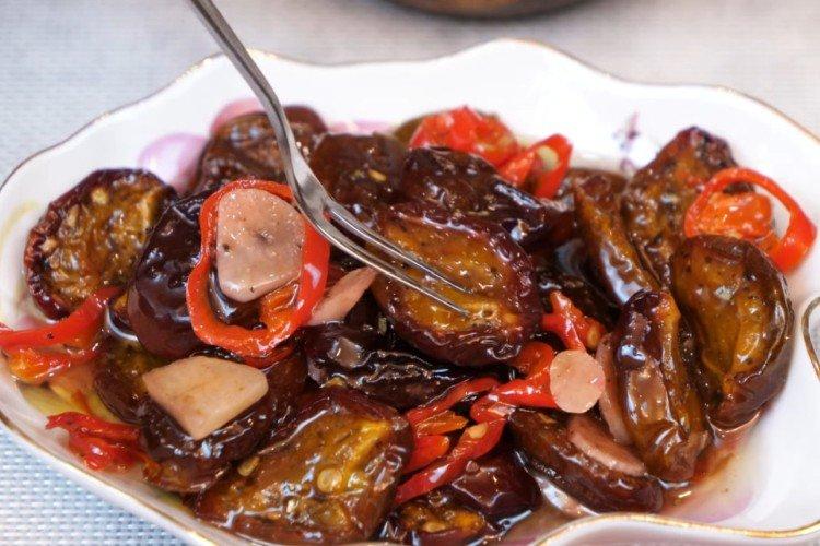 Verduras asadas en salsa de soja