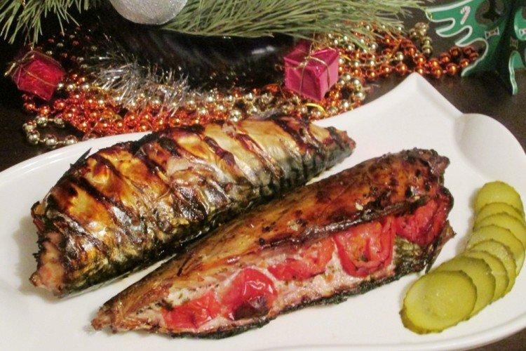 Baked Mackerel with Cheese and Tomatoes