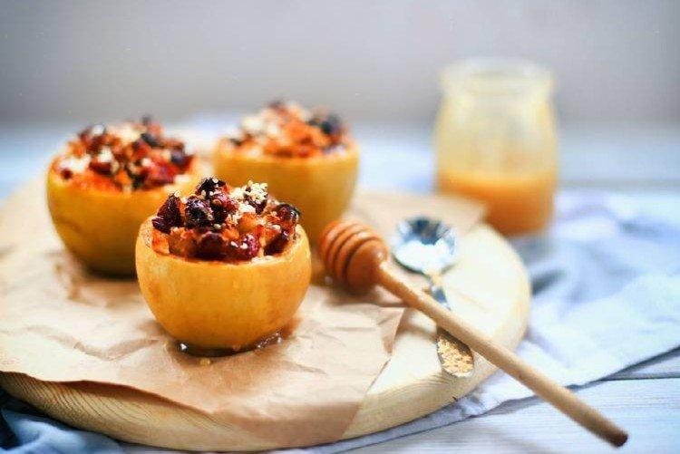 Manzanas asadas con nueces