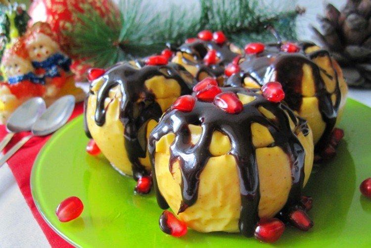 Manzanas asadas con chocolate