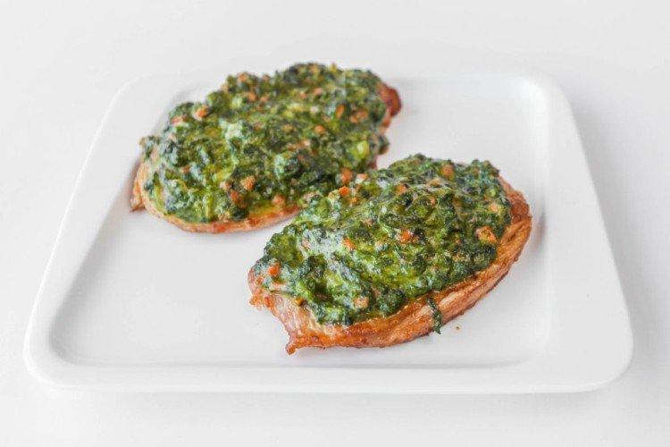 Pork with Spinach and Cheese in the Oven
