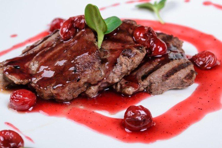 Baked Pork with Cherries