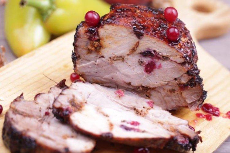 Pork Baked with Cranberries