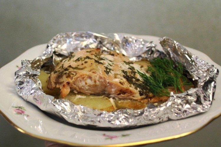 Fish with Apples in Foil