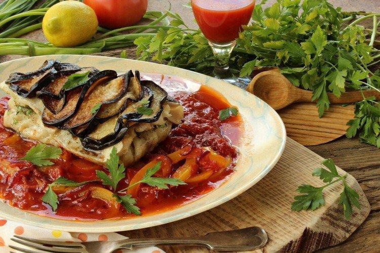 Baked Fish with Eggplant