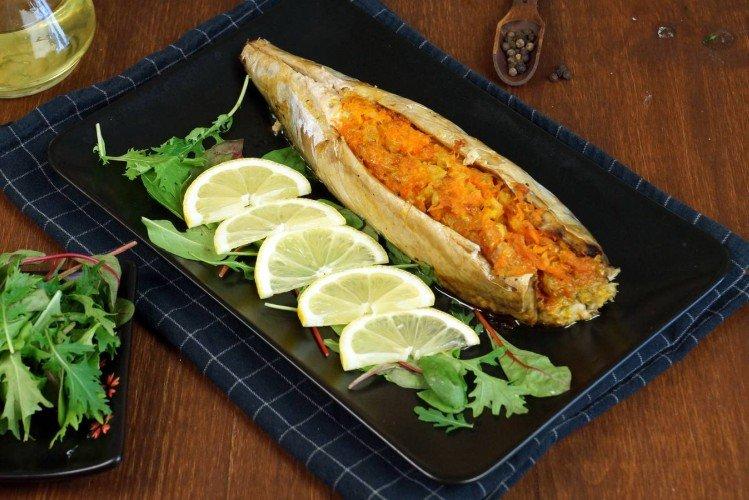 Fish with Onion and Carrot in Foil
