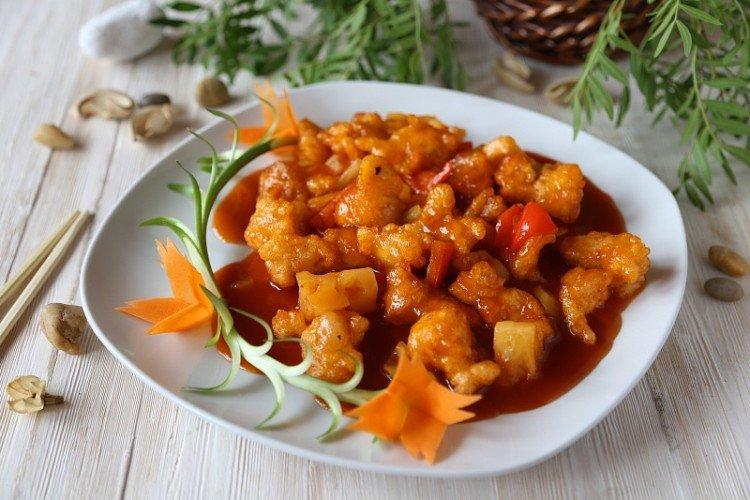 Pollo en salsa agridulce