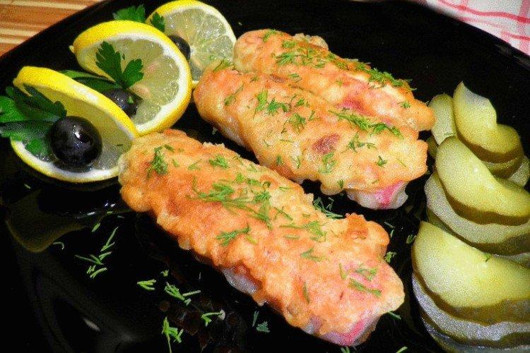 Crab Sticks with Carrots in Batter