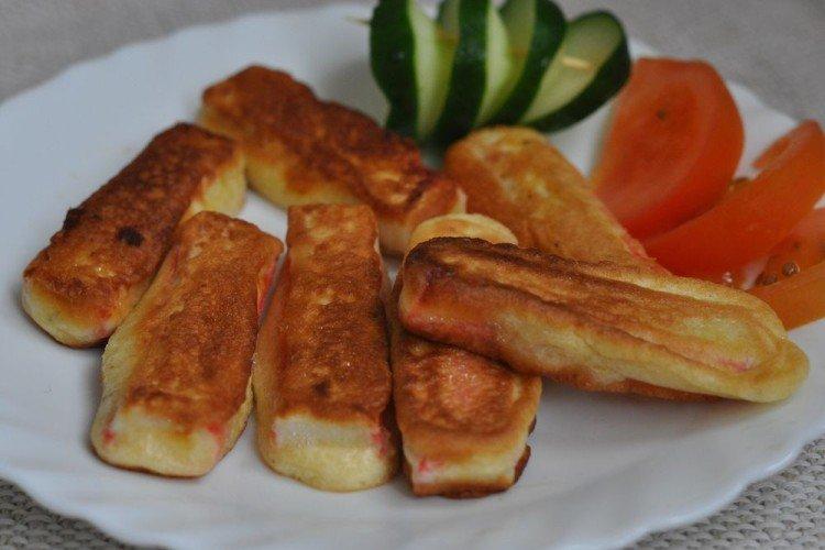 Crab Sticks in Cheese Batter