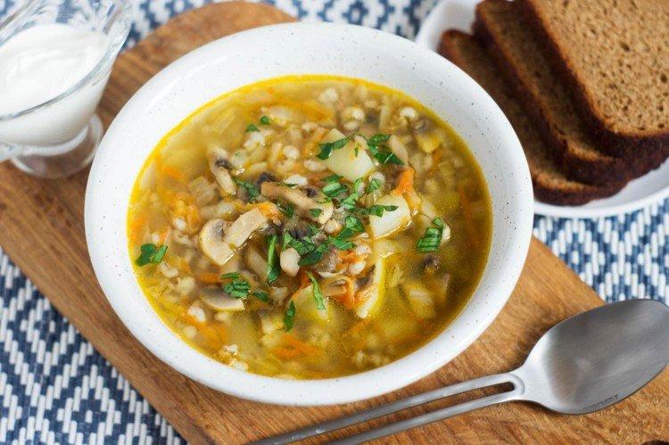 Lenten Mushroom Soup with Pearl Barley