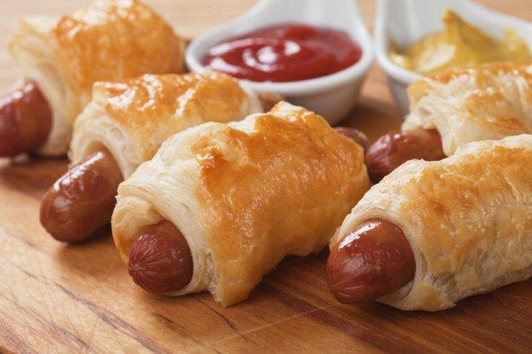 Sausages in Dough with Tomato Sauce