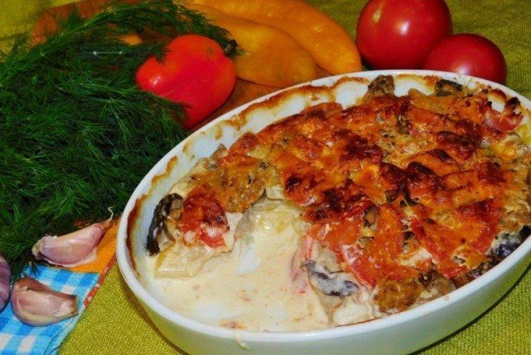 Gemüseauflauf mit Pilzen
