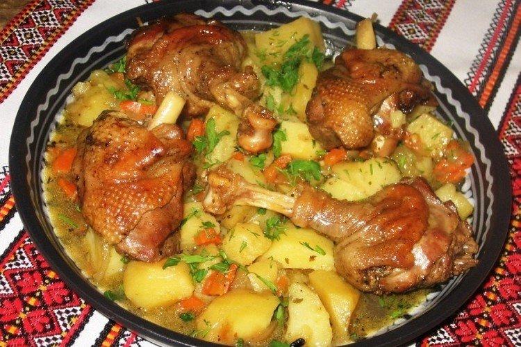 Pato con verduras al horno