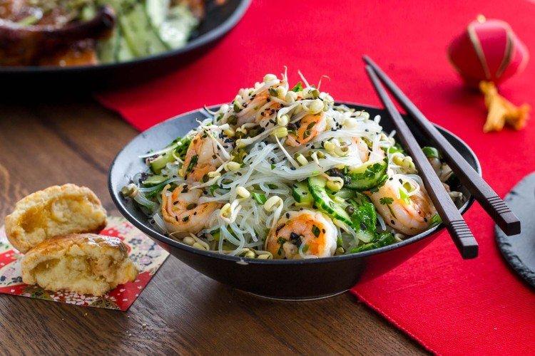 12 recetas sencillas para preparar fideos funchosa con camarones
