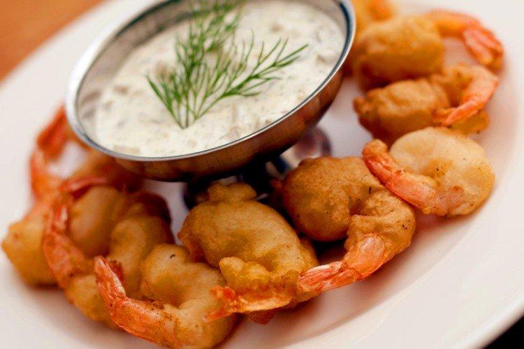 Camarones rebozados con leche