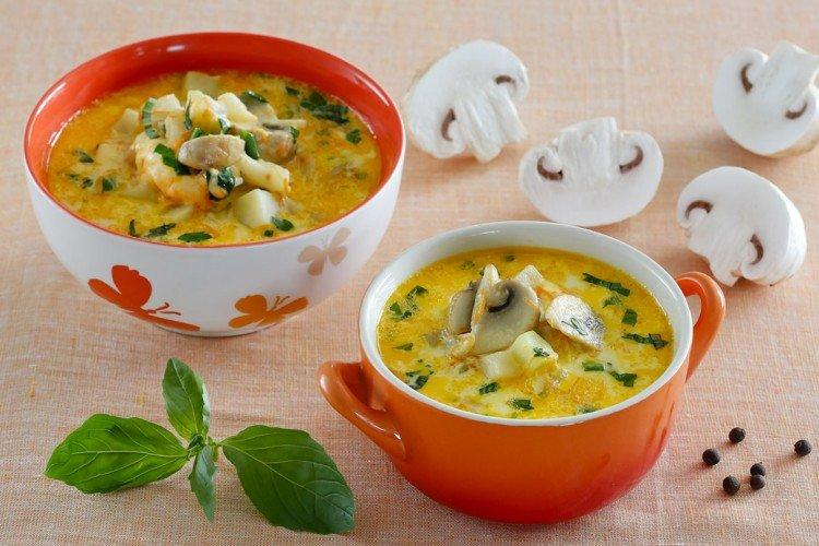 Chicken and Mushroom Cheese Soup