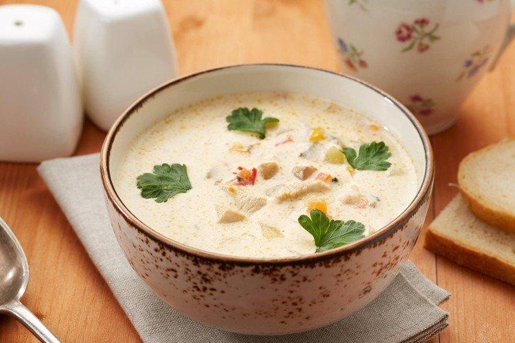 Chicken and Vegetable Cheese Soup