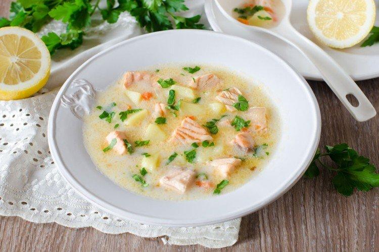 Fischsuppe mit Schmelzkäse