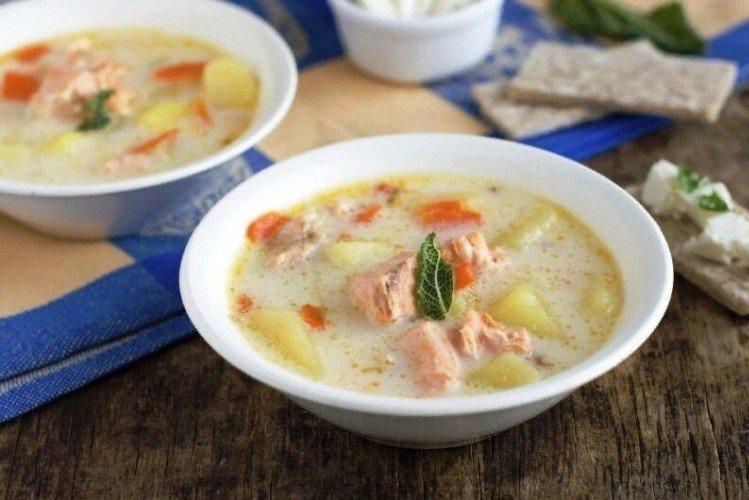 Käsesuppe mit Thunfisch