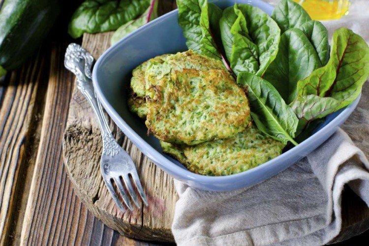 Tortitas de calabacín con espinacas