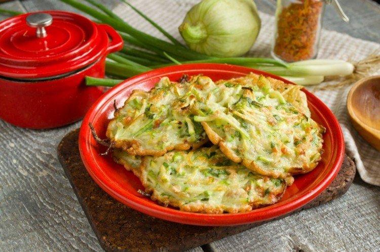 Tortitas de calabacín con copos de avena
