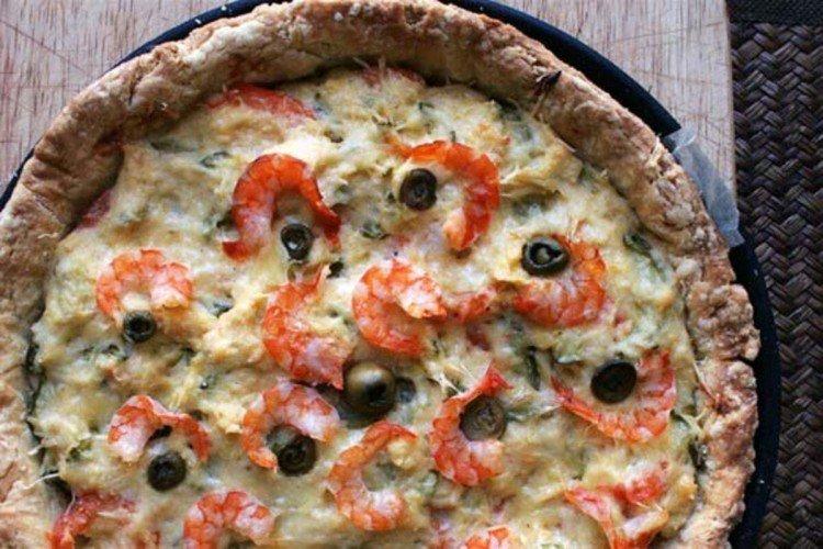 Quiche mit Garnelen