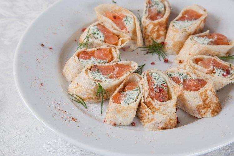 Mit Lachs und Frischkäse